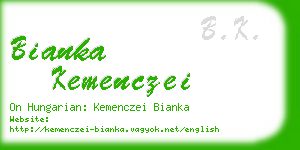 bianka kemenczei business card